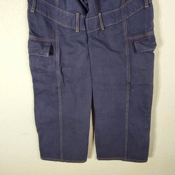 PacSun Low Rise Baggy Cargo Pants Size 22 Dark Blue Wide Leg 27x30 - Picture 11 of 14